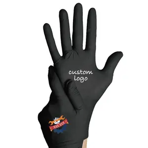 Guantes de nitrilo puro con impresión personalizada, logo oem, Tatuaje, Limpieza de alimentos, coche, reparación, barbería, salón de belleza