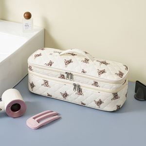 Bolsa de Almacenamiento Portátil para Herramientas de Peinado con Estampado de Leopardo, Organizador de Doble Capa con Cierre - Product Image 3