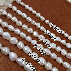 Perles Keshi en forme de riz noir de 2,5 à 3 mm pour collier fait main en DIY, perles d'eau douce naturelles blanches, bijoux en gros - Product Image 2