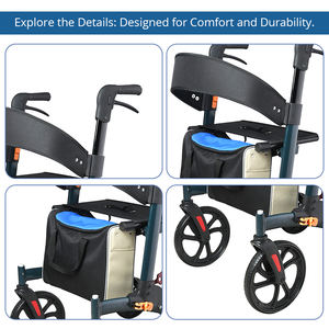 होम केयर उपयोगकर्ताओं के लिए प्रीमियम ऑल-इलाके रोलेटर | बाहरी गतिशीलता सक्रिय जीवन शैली के लिए एर्गोनोमिक टिकाऊ समायोज्य आदर्श - Product Image 5