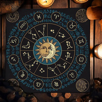 Tapis de jeu portable et pliable en boue de diatomée à motif personnalisé, taille 800mm*800mm, antidérapant, insonorisant, pour cartes de tarot américaines et mahjong