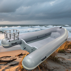 Bateau pneumatique RIB <span class=keywords><strong>de</strong></span> 3,9 m en alliage d'aluminium-magnésium, Hypalon, fond rigide en fibre <span class=keywords><strong>de</strong></span> verre, armure épaissie <span class=keywords><strong>de</strong></span> 1,2 mm, 6 personnes, pêche - Product Image 4