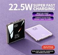 Banco de Energía Portátil de Carga Rápida de 120W con 4 Cables Integrados, Pantalla Digital, Mini Banco de Energía, Batería Externa para Teléfono Móvil