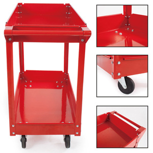 Chariot de rangement d'outils en acier à 2 niveaux pour garage, entrepôt et atelier de réparation. - Product Image 4