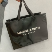 Luxury Paper Shopping Bag Custom Logo High-End Matte Black/White Cardboard Bag with Ribbon Handle Wedding Retail Gift Packaging