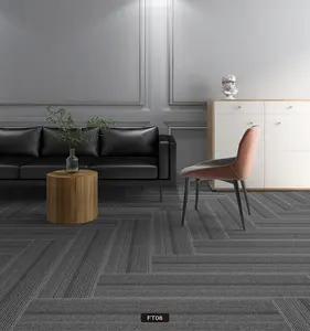 하이 퀄리티 상업용 카펫 타일 현대 사무실 바닥 장식 카펫 블랙 바닥 사각 깔개