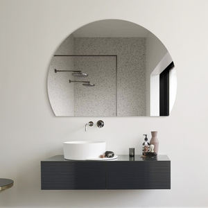 <span class=keywords><strong>Miroir</strong></span> de salle de bain de 24 pouces <span class=keywords><strong>grand</strong></span> <span class=keywords><strong>cercle</strong></span> irrégulier argenté mural <span class=keywords><strong>miroir</strong></span> <span class=keywords><strong>demi</strong></span>-rond Led pour vanité - Product Image 1