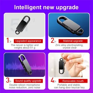 Porte-clés 128G Enregistreur vocal numérique Petit enregistreur audio caché Lecteur MP3 avec format WAV pour la dictée et la prise de notes - Product Image 6