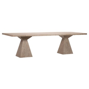 โต๊ะรับประทานอาหารทรงสี่เหลี่ยมผืนผ้าฐานทรงกรวย ทำจากไม้เก่าสไตล์เรสติก ขนาด 1.8 ม. 2.0 ม. 2.2 ม. 2.4 ม. - Product Image 1