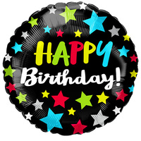 Promo Spesial Balon Foil 18 Inch Happy Birthday Motif Bintang Pelangi untuk Dekorasi Pesta Ulang Tahun