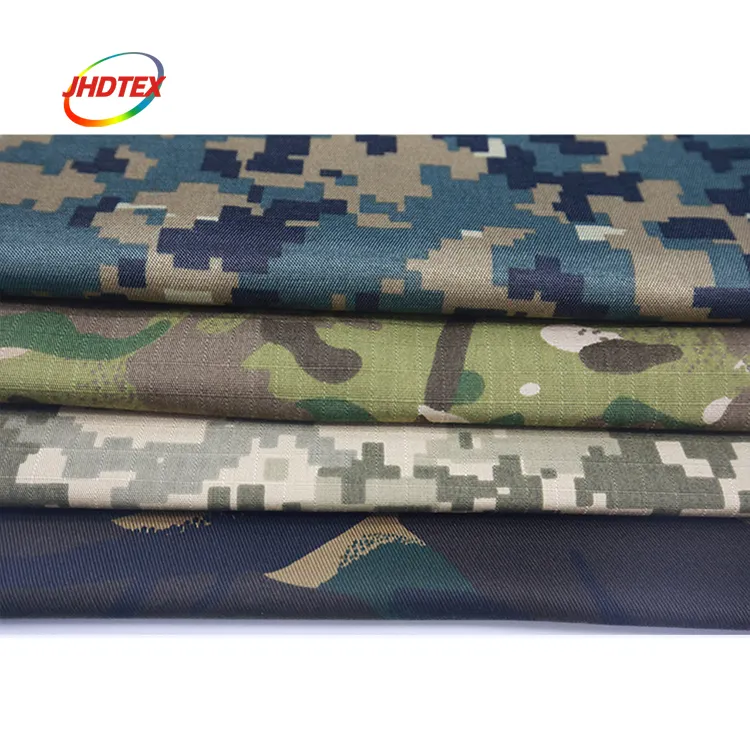 JHDTEX waterproof polyester cotton multicam pattern desert digital ripstop twill tactical camo camouflage spandex printed fabric