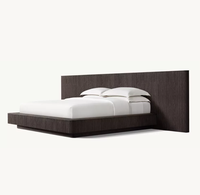 Cadre de lit mural RH Mulholland contemporain en chêne massif, écologique et durable, avec panneau large et étendu, mobilier de maison