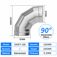 Vente directe usine : Coudes en tôle galvanisée à 90 degrés, raccords de tuyauterie en spirale, coudes de réduction, tuyaux de ventilation personnalisables