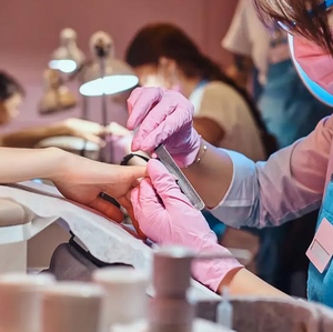 Gants en nitrile jetables texturés diamant, roses, bleus, violets, oranges, pour cuisine, aliments, salle blanche, examen médical, protection, tailles XXL, 5, 6, 8 mil - Product Image 5