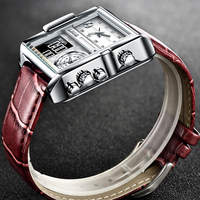 Jam Tangan Pria LIGE LG8925 Harga Grosir, Mewah, Kulit Coklat, Tahan Air, Digital Elektronik dengan Kotak Hadiah