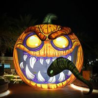 Citrouille géante gonflable personnalisée pour Halloween avec des yeux lumineux, en tissu Oxford et résistante à l'eau, pour la décoration de fête en plein air