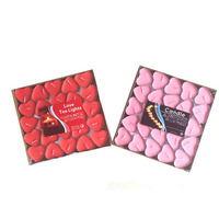 Emballage de boîte de décoration de mariage fenêtre ouverte bougies chauffe-plat parfumées en forme de coeur bon marché