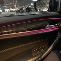 Accesorios Decorativos Interiores de Fibra de Carbono Seca, Juego Completo de 9 Piezas para BMW Serie 5 G30, Volante a la Izquierda
