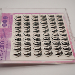 Kit d'extension de cils DIY auto-adhésifs sans colle, 6 rangées de cils en grappe naturels et effilés, style tournesol, carte personnalisée 200 styles Pro - Product Image 4