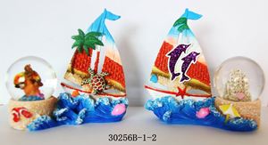 Objetos Decorativos, Adorno de Delfín con Bola de Agua, Recuerdo de Viaje de Resina, Adornos para el Hogar - Product Image 3