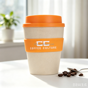 Gobelet à café en coque de riz de 12 oz avec couvercle à vis - Product Image 3