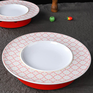 Plat de service rond en mélamine de style chinois créatif, incassable, pour la restauration hôtelière - Product Image 3