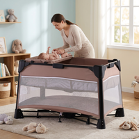 Lit d'appoint pour bébé de luxe pliable de haute qualité / Parc pour bébé / Lit cododo avec table à langer