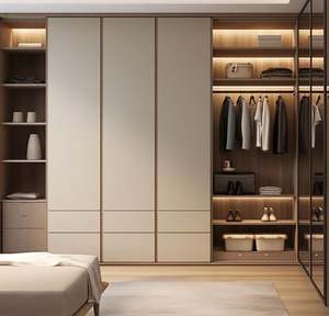 Fabricante de Muebles personalizados Muebles de dormitorio Diseño de armario moderno modular de madera Armario de dormitorio Estilo minimalista - Product Image 4