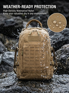 Sac à dos tactique en nylon 30-40L avec système MOLLE, bretelles réglables, sac de randonnée, de camping et de voyage unisexe, coque souple - Product Image 6