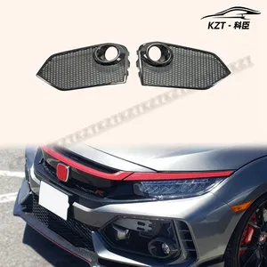 Pengganti penutup lampu kabut depan, untuk HONDA Carbon Fiber Civic FK8 tipe R (hanya untuk FK8) dengan kisi Aluminium