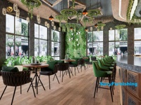 Plan d'aménagement intérieur moderne et simple pour bar à cocktails, design rétro de comptoir de restaurant, ensemble de mobilier de bar commercial, vente directe d'usine