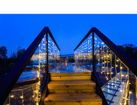 Guirlande Solaire Cascade Extérieure 10M 300 LED Étanche IP65 50 Gouttes avec Télécommande pour Jardin Cour Décoration de Noël Vente au Détail