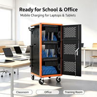 Carrito de Carga Inteligente USB-C PD para 36 Dispositivos, Gabinete de Carga para Laptops, Tablets y Móviles para Escuelas, Oficinas y Aulas