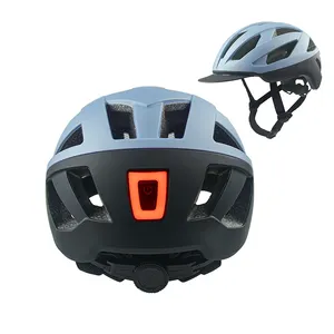 2024 nuevo modelo adulto adolescente casco bicicleta de carretera bicicleta de cercanías Scooter con luz trasera en casco de ciclista con visera y luz trasera
