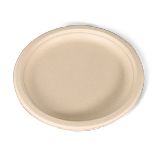 Assiette ronde jetable 6-10 pouces en pulpe de canne à sucre biodégradable pour les fêtes - Product Image 2