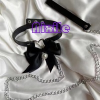 Collier en cuir avec nœud TBow, laisse, BDSM, bondage, collier érotique, jouet sexuel, SM, esclave, cosplay, ensemble de restraints, jeu de rôle