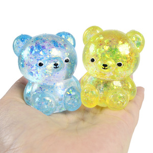High Quality TPR Maltose Glitter <b>Cute</b> <b>Bear</b> Pressure Release Promotional Gift Decompression Squeeze Squishy Toys for Kids - Product Image 2