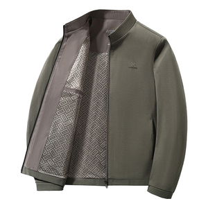 Veste décontractée coréenne à col baseball pour homme, nouvelle collection printemps-automne-hiver 2025, coupe jeune et mature, chaude et coupe-vent - Product Image 2