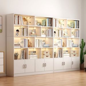 Librería Moderna <span class=keywords><strong>de</strong></span> <span class=keywords><strong>Madera</strong></span> <span class=keywords><strong>de</strong></span> Múltiples Niveles, para Piso y Pared, para Almacenamiento en Oficina y Sala <span class=keywords><strong>de</strong></span> Estar - Product Image 1