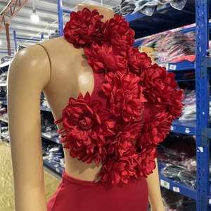 Disponibile CY901951 Abito Lungo di Lusso con Fiori 3D e Fascia, Vestito Sexy da Sera per Feste di Compleanno e Club - Product Image 2