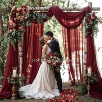 Voilage de draperie en mousseline de soie pour arche de mariage, élégant, romantique et professionnel, pour fond de scène et rideau de voûte