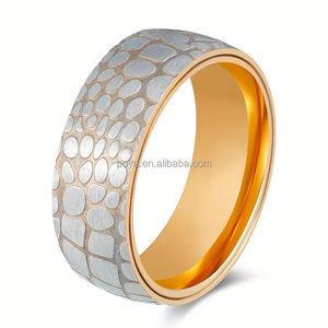 POYA Confortable Minimaliste En Acier Inoxydable Anneau Plaque Or Rose Or Hommes Femmes Fêtes D'anniversaire Festivals Vacances En Gros - Product Image 3