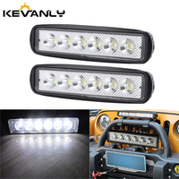 Projecteur LED de travail pour voiture Kevanly White 12V 6 pouces 18W haute luminosité, compatible avec les camions, les motos, les tout-terrain et les 4x4