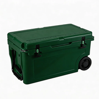 Glacière isotherme portable moderne 55QT grande capacité avec roues, design rotomoulé, étanche, antidérapante, anti-fuite, réutilisable, en PE pour aliments