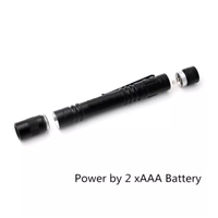 Stylo UV LED 365nm 3W Mini lampe torche avec fonction clip Utilisation en camping Batterie AAA IP55 Étanche Détection d'urine d'animaux