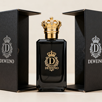 Flacon de parfum vide recommandé, 100 ml, flacon de parfum en verre noir, flacon de parfum de luxe en forme de polygone avec emballage cadeau