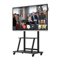 Tableau interactif intelligent avec écran tactile LED, projecteur de sol, panneau de tableau noir, système Android I7