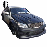 Pour classe C W204 RT Style Kit de carrosserie large Kit de carrosserie large en fibre de verre pour Mercedes C63 Facelift avant arrière jupes latérales Kit de pare-chocs