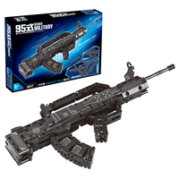 Mainan rakit Puzzle edukasi anak-anak, Set blok ABS Model senapan Sniper Kar98k untuk penggemar militer dan senjata api
