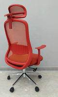 Chaise de bureau exécutive ergonomique moderne en métal avec support lombaire réglable et dossier en maille pivotant pour le bureau à domicile